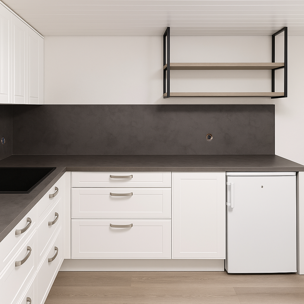 Kuchyň s fóliovanými dvířky