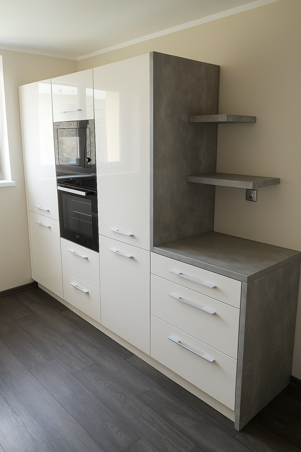 Malá kuchyň v bytě na 2 stěny