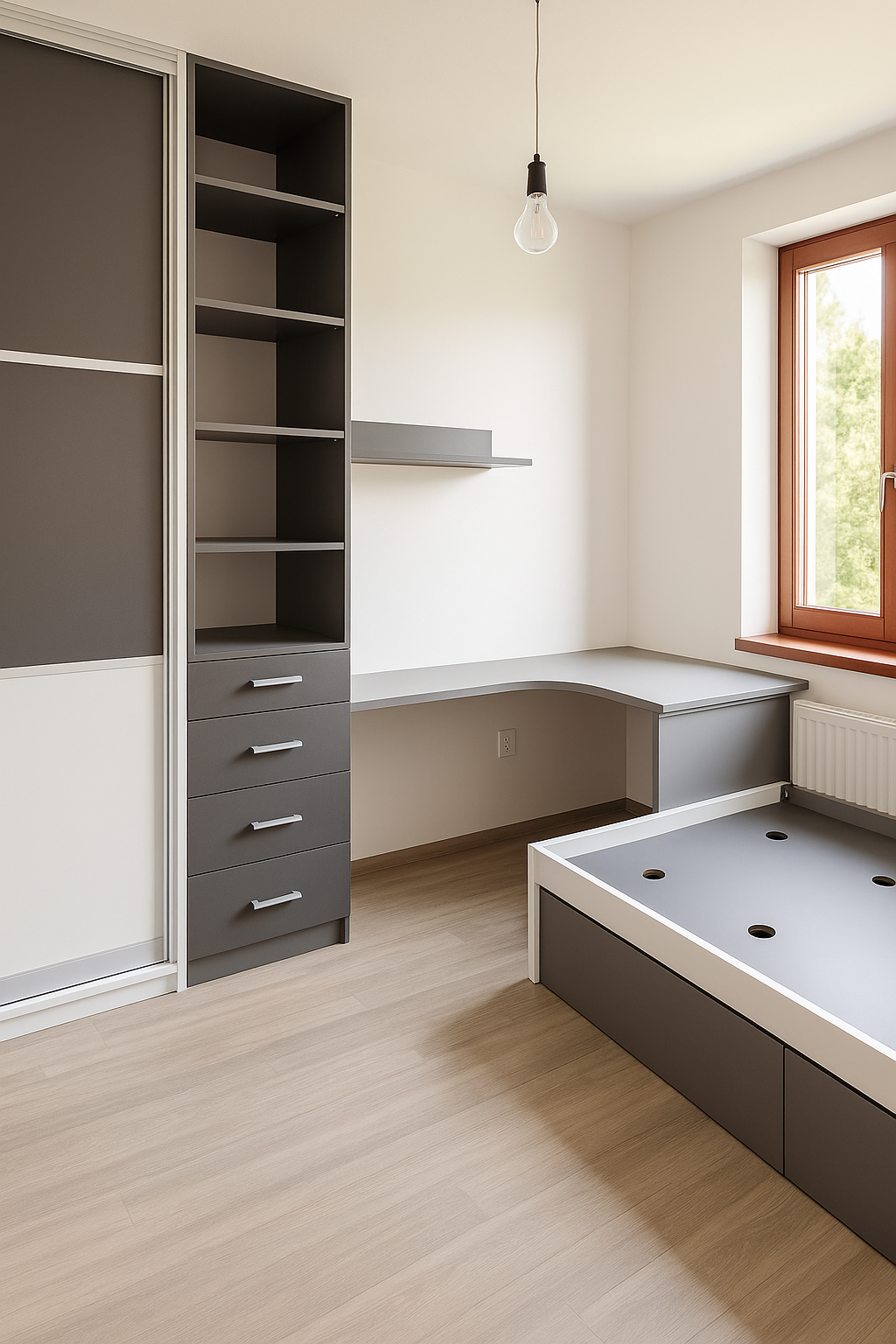 Psací stůl a skříň