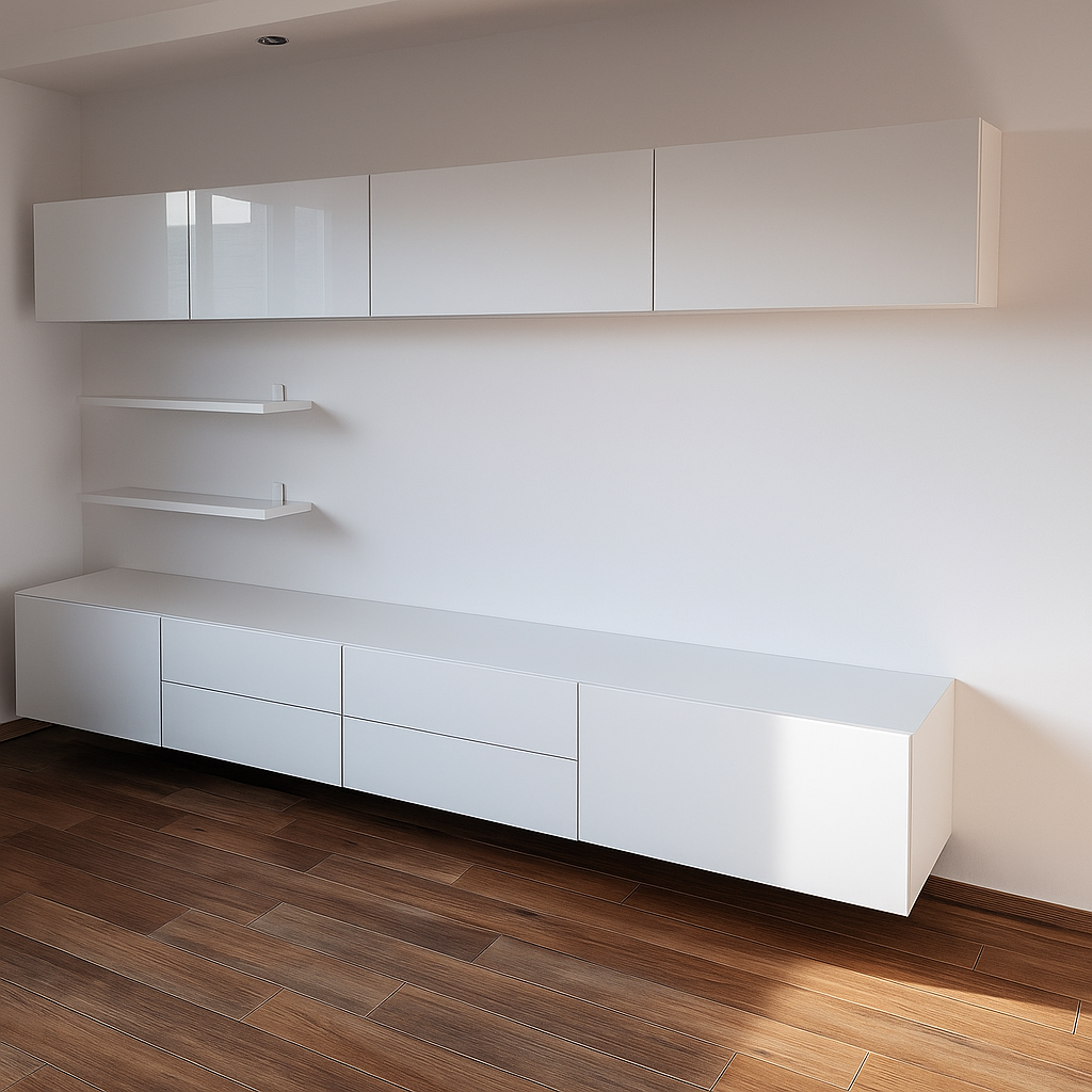 Obývací stěna v lesku