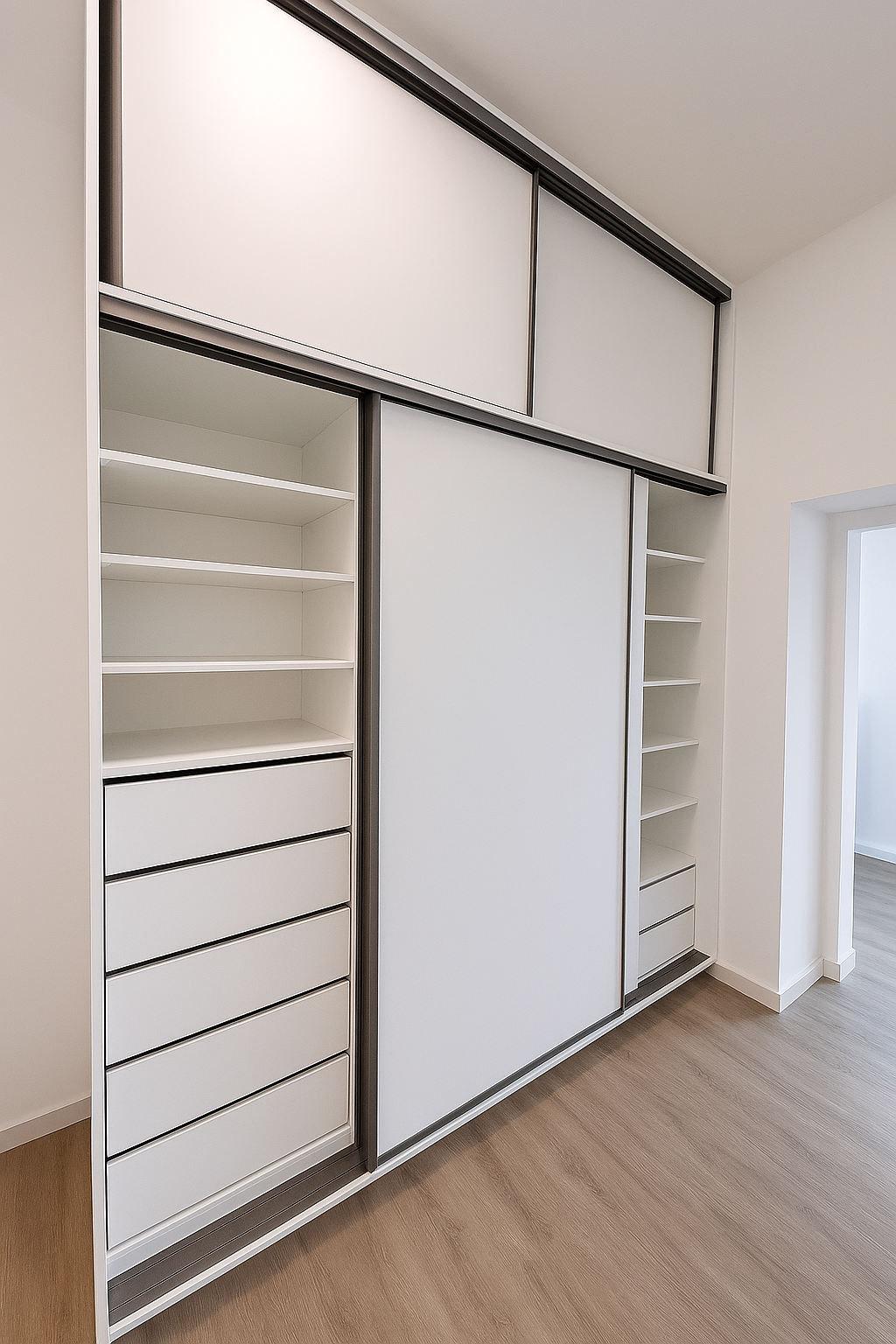 Bílá skříň s nádstavci